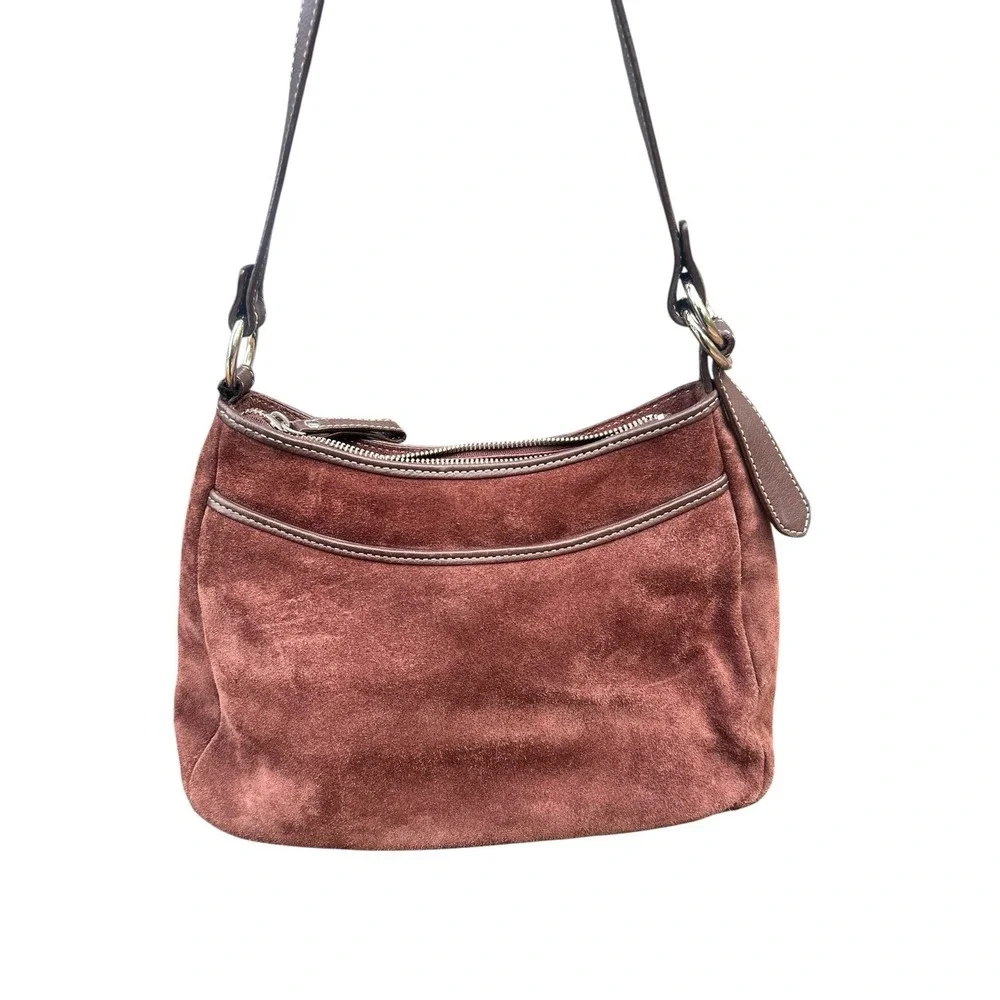 Vintage Etienne Aigner Brown Suede Hobo Shoulder Bag Y2K Slouchy Boho Purse